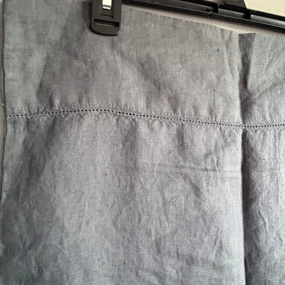 Pottery Barn Belgian Flax Linen King Pillowcase Sage/Teal Hemstitch 40x20